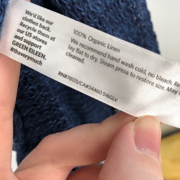 EILEEN FISHER Organic Linen Knit Sweater Top Asymmetrical Layering Lagenlook M - Picture 6 of 9